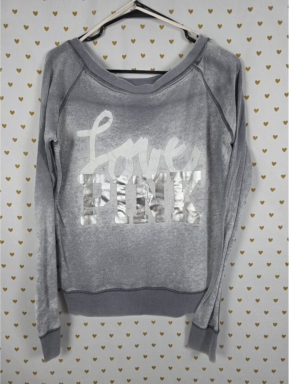 Victorias Secret Pink Vintage XS Burnout Slouchy Sweater Shirt Y2k